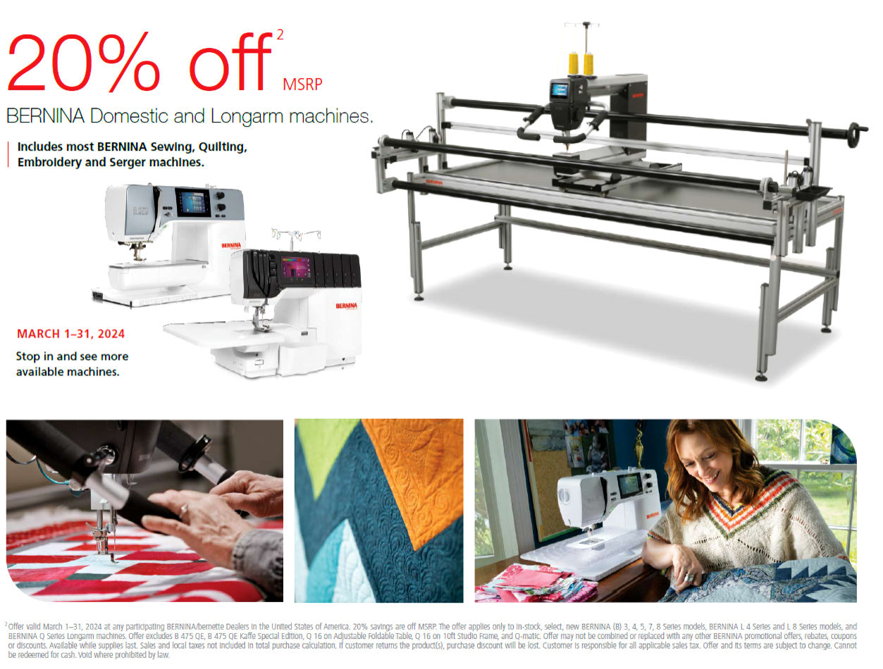 Bernina World of Sewing Machines Quilting Fabric Shop Store Raleigh NC